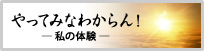 やってみなわからん！ 私の体験